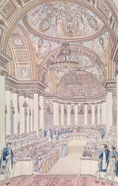 Imperial Banquet in the Grand Salon of the Tuileries Palace on the Occasion of the Marriage of Napoleon I and Marie-Louise of Austria, engraved by Charles Norma by Pierre Francois Leonard Fontaine